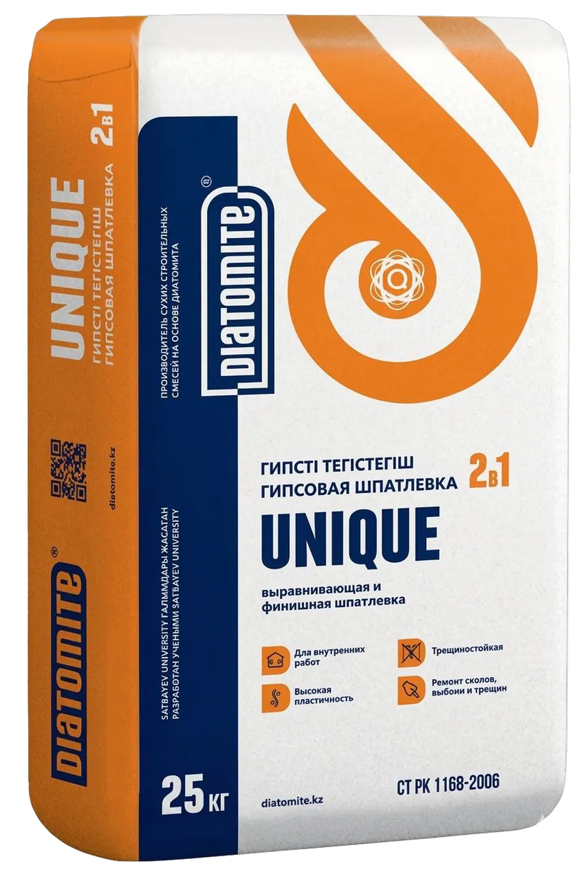 Шпатлёвка гипсовая UNIQUE 2 в 1, 25 кг